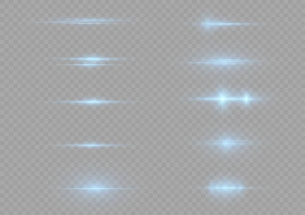 Laser Beams Horizontal Light Rays Abstract Shine Blue Line Glowing — Stockvector