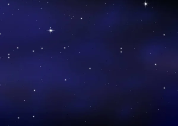 Nacht Strahlender Sternenhimmel Blauer Raumhintergrund Mit Sternen Kosmos Glänzende Raumsterne — Stockvektor