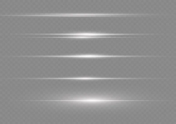 Flashs Reflets Ligne Lumineuse Scintillante Lignes Blanches Éclatantes Isolées Sur — Image vectorielle