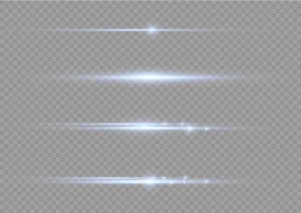 Záblesky Záblesky Zářící Světelná Čára Jasně Modré Zářící Čáry Izolované — Stockový vektor