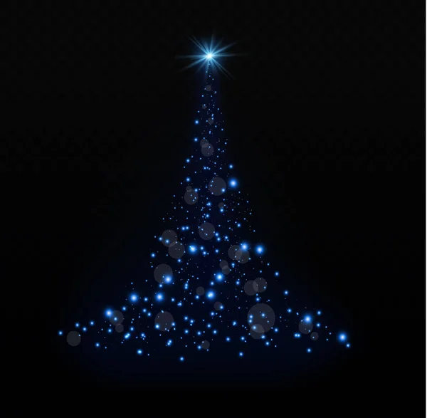 Christmas Tree Blue Transparent Background Vector Illustration Beautiful Spruce Christmas — Stockvektor