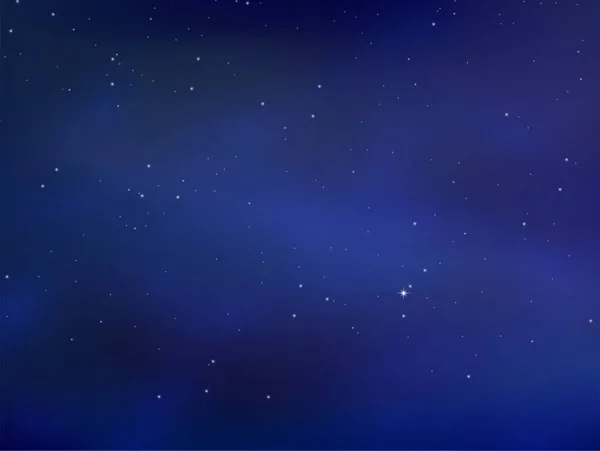 Noche Brillante Cielo Estrellado Fondo Espacial Azul Con Estrellas Cosmos — Vector de stock