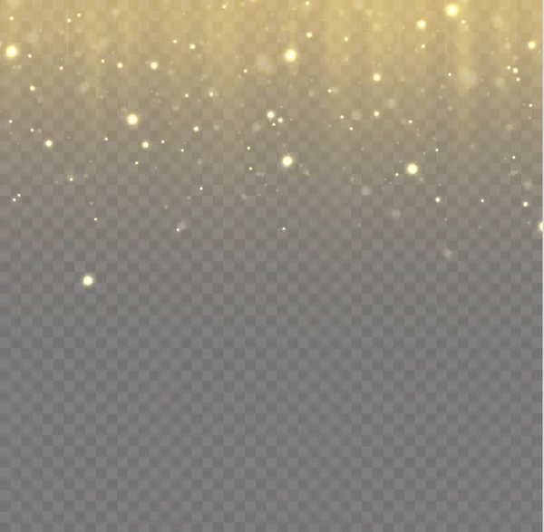 Golden Dust Flying Sparkling Confetti Dots Vertical Lines Sparkles Glitter — ストックベクタ