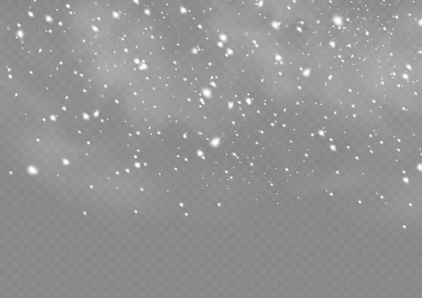 Vallende Sneeuwvlokken Sneeuwstorm Sneeuwachtergrond Zware Sneeuwval Sneeuwvlokken Verschillende Vormen Magische — Stockvector