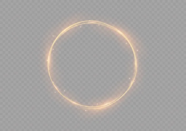 Prsten Žlutého Plamene Ohnivého Kulatého Oranžového Ohně Zářícího Neonového Kruhu — Stockový vektor