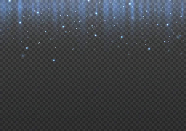 Blue Dust Falling Flying Sparkling Confetti Dots Vertical Lines Sparkles — ストックベクタ