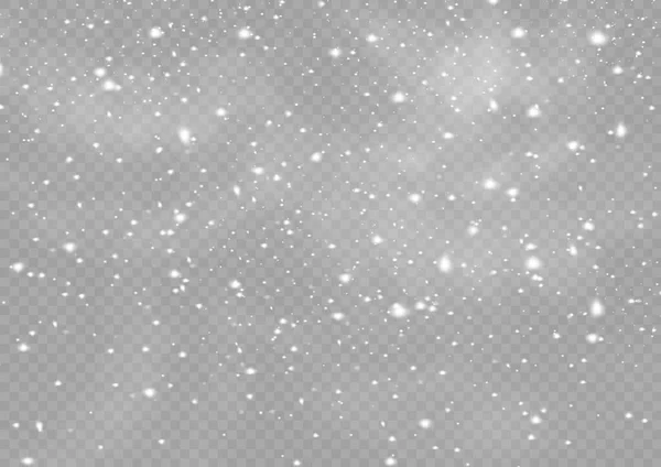 Falling Snow Flakes Blizzard Snow Background Heavy Snowfall Snowflakes Different — Stockvector