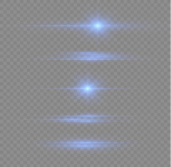 Rayons Laser Rayons Lumineux Horizontaux Ligne Bleue Brillance Abstraite Des — Image vectorielle