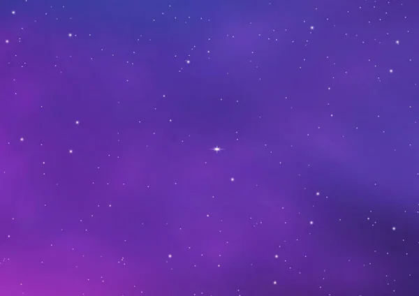 Ніч Світить Зоряним Небом Блакитний Простір Зірками Космосом Фіолетові Космічні — стоковий вектор