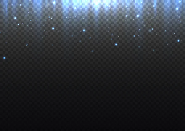 Poussière Bleue Tombant Volante Points Confettis Étincelants Lignes Verticales Paillettes — Image vectorielle