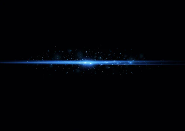 Laser Beams Horizontal Light Rays Abstract Shine Blue Line Glowing — Stockvector