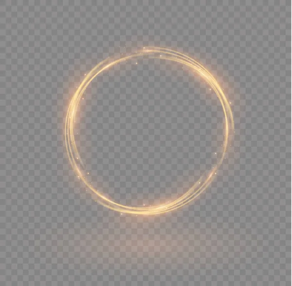 Prsten Žlutého Plamene Ohnivého Kulatého Oranžového Ohně Zářícího Neonového Kruhu — Stockový vektor