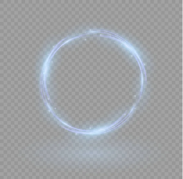 Ring Blue Flame Fiery Glowing Neon Swirl Shining Purple Circle — 스톡 벡터
