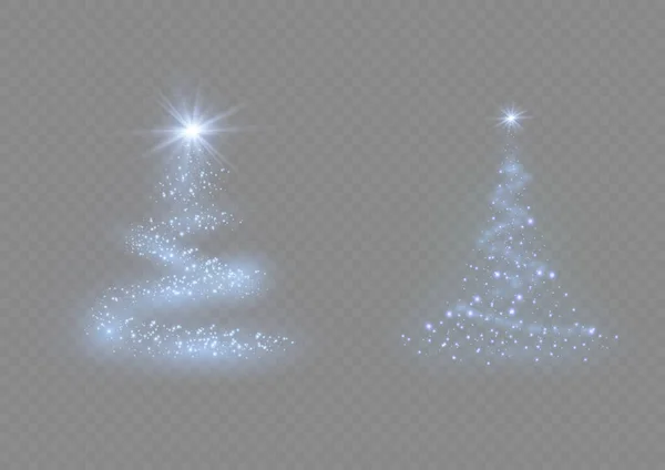 Christmas Tree Blue Transparent Background Vector Illustration Beautiful Spruce Christmas — Stockvektor