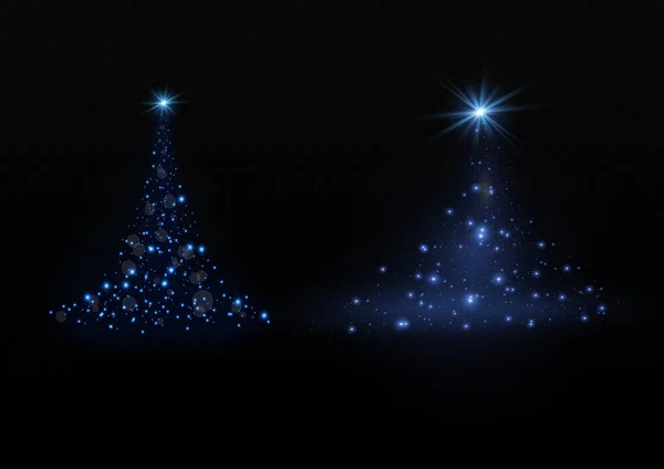 Рождественская Елка Голубого Цвета Прозрачном Фоне Векторная Иллюстрация Красивой Ели — стоковый вектор
