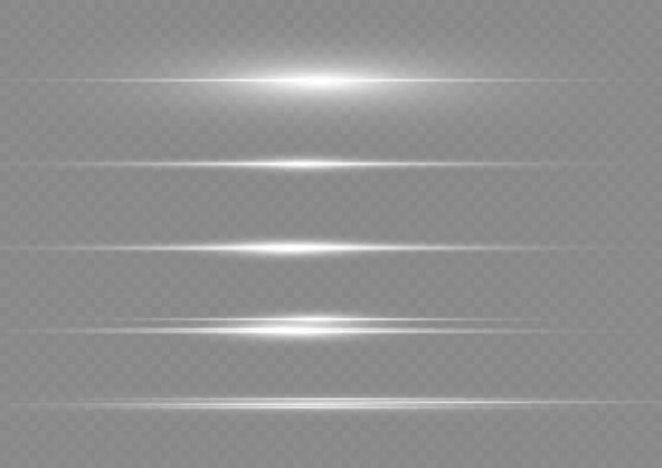 Blitze Und Blitze Funkelnde Lichtlinie Leuchtende Helle Weiße Linien Isoliert — Stockvektor