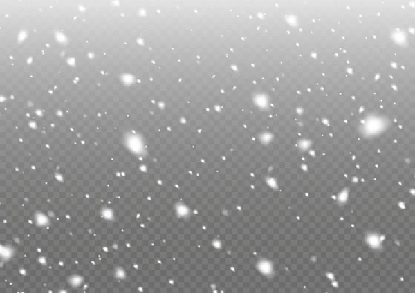 Falling Snow Flakes Blizzard Snow Background Heavy Snowfall Snowflakes Different — Stockvector