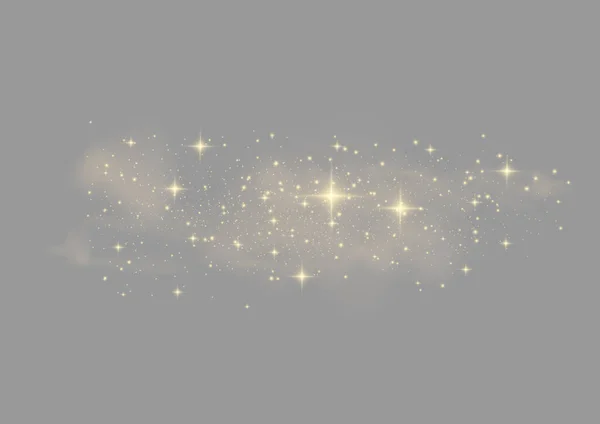 Effet Lumineux Lumineux Avec Nombreuses Particules Paillettes Isolées Sur Fond — Image vectorielle