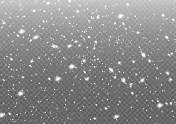 Falling Snow Flakes Blizzard Snow Background Heavy Snowfall Snowflakes Different — Archivo Imágenes Vectoriales