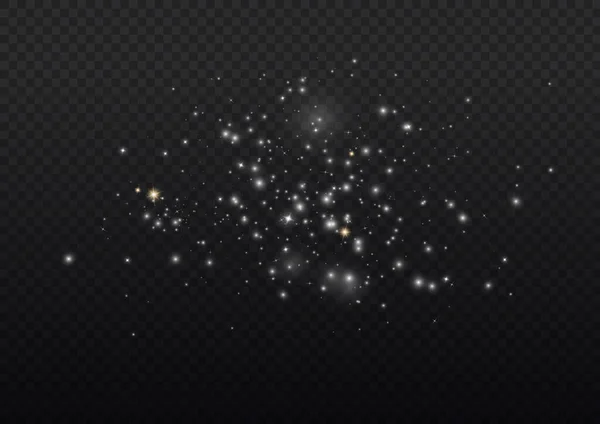 Glowing Light Effect Many Glitter Particles Isolated Transparent Background Starry — Stok Vektör