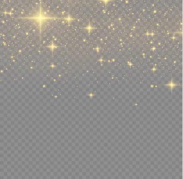 Glowing Light Effect Many Glitter Particles Isolated Transparent Background Starry — Stockvektor