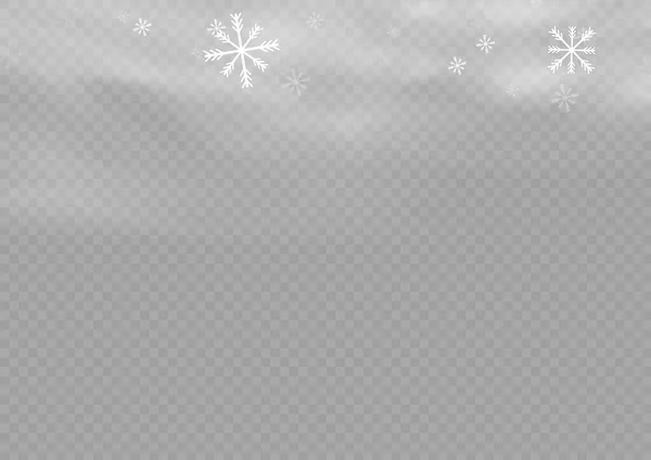 Nieve Viento Sobre Fondo Transparente Gradiente Blanco Elemento Decorativo Vector — Archivo Imágenes Vectoriales