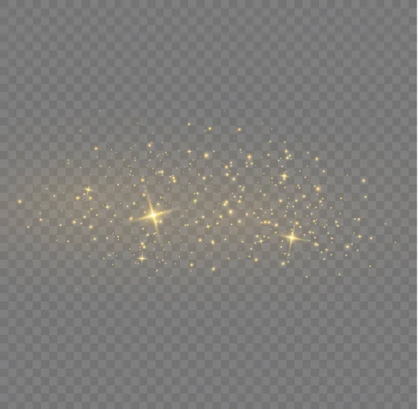 Glowing Light Effect Many Glitter Particles Isolated Transparent Background Starry — Vettoriale Stock