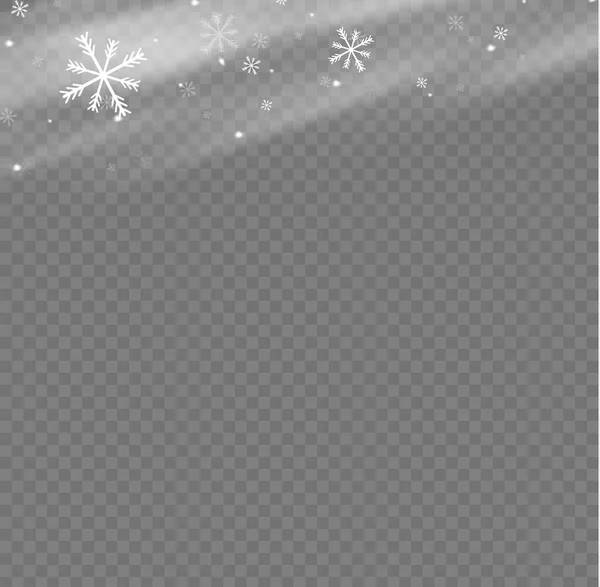 Nieve Viento Sobre Fondo Transparente Gradiente Blanco Elemento Decorativo Vector — Archivo Imágenes Vectoriales