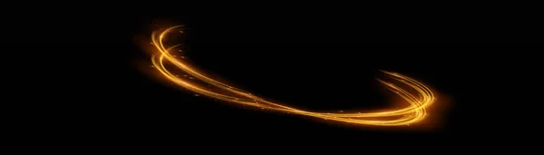 Magic Stardust Golden Wave Beautiful Sparkle Light Blur Trail Swirl — Stock vektor