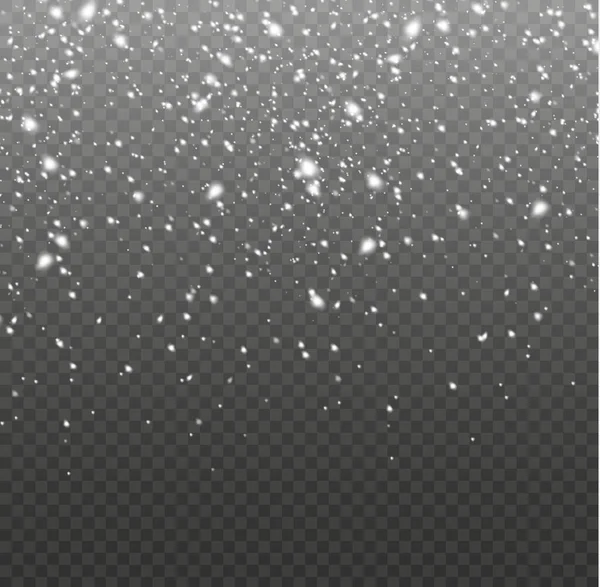 Falling Snow Flakes Blizzard Snow Background Heavy Snowfall Snowflakes Different — Vector de stock