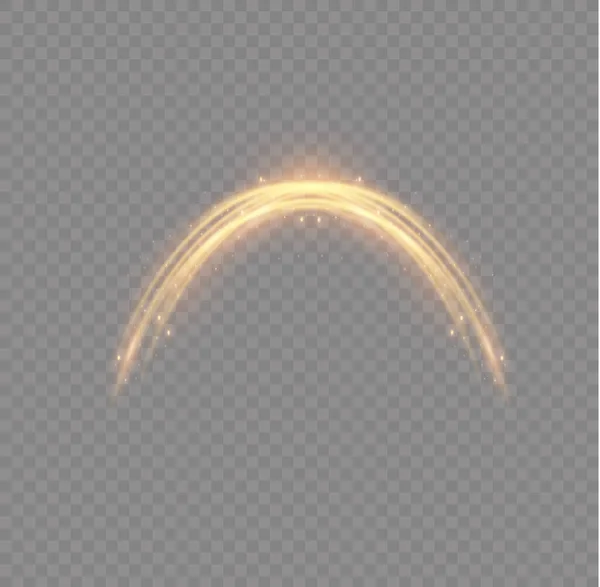 Poussière Magique Onde Dorée Belle Lumière Scintillante Flou Sentier Effet — Image vectorielle