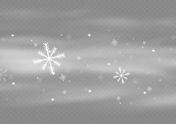 Neve Vento Fundo Transparente Ilustração Decorativa Elemento Branco Gradiente Inverno — Vetor de Stock