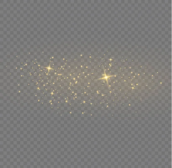 Glowing Light Effect Many Glitter Particles Isolated Transparent Background Starry — Vetor de Stock