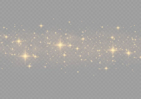 Glowing Light Effect Many Glitter Particles Isolated Transparent Background Starry — Stock Vector