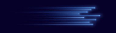 High speed. Abstract technology background concept. Motion speed and blur. Glowing blue speed lines. Dynamic lines or rays. Light trail wave, fire path trace line. swirling filament curve