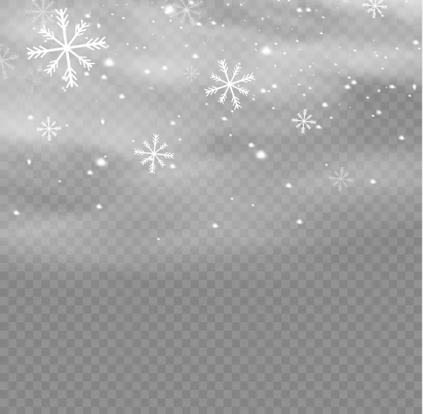 Sníh Vítr Průhledném Pozadí Bílý Gradient Dekorativní Element Vector Ilustrace — Stockový vektor