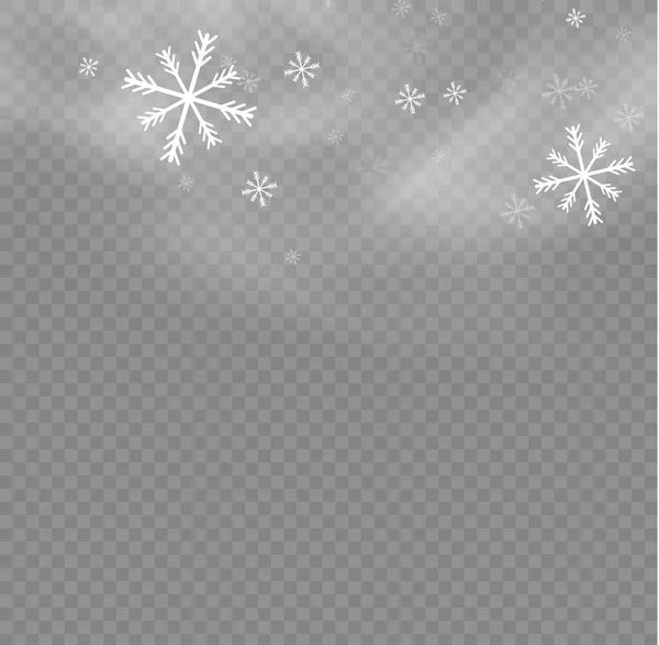 雪和风在透明的背景上 白色渐变装饰元素 矢量插图 冬天和大雾下的雪 风和雾 — 图库矢量图片