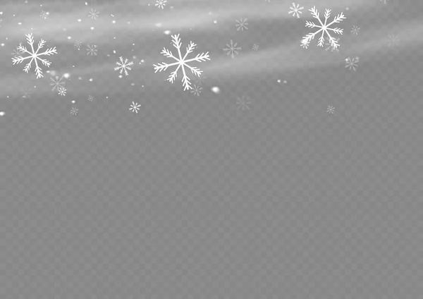 Nieve Viento Sobre Fondo Transparente Gradiente Blanco Elemento Decorativo Vector — Vector de stock