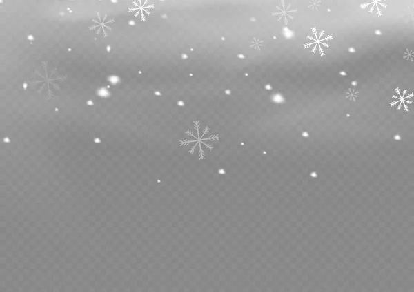 Nieve Viento Sobre Fondo Transparente Gradiente Blanco Elemento Decorativo Vector — Archivo Imágenes Vectoriales