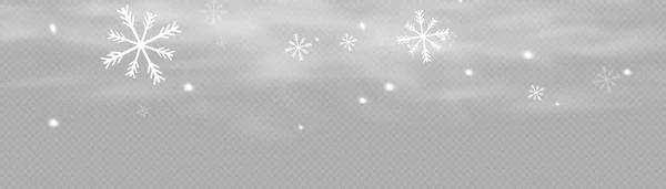 Nieve Viento Sobre Fondo Transparente Gradiente Blanco Elemento Decorativo Vector — Vector de stock