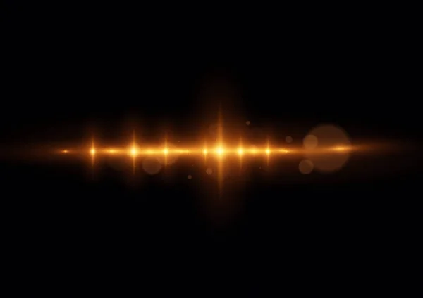 ดาวส องแสง ภาคดวงอาท และประกายไฟท ผลไฮไลท แสงส ทองแวววาว Bokeh และ Sequins — ภาพเวกเตอร์สต็อก