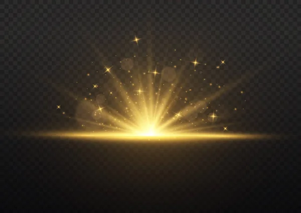 Explosion Light Effect Abstract Blue Yellow Light Rays Effect Background — 스톡 벡터