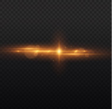 Shining star, sun particles and sparks with highlight effect, golden lights bokeh glitter and sequins. Transparent golden light flare and sparkles set, vector. Effect glare, lines, yellow explosion.