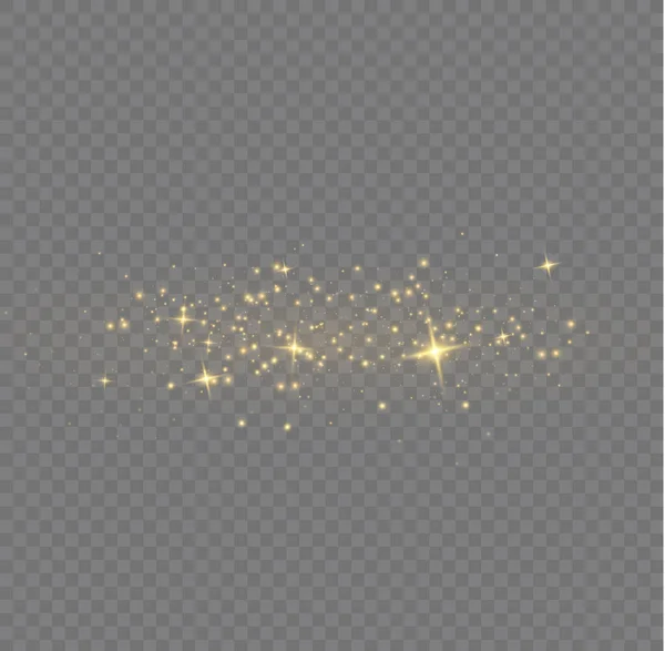 Glowing Light Effect Many Glitter Particles Isolated Transparent Background Starry — Vetor de Stock