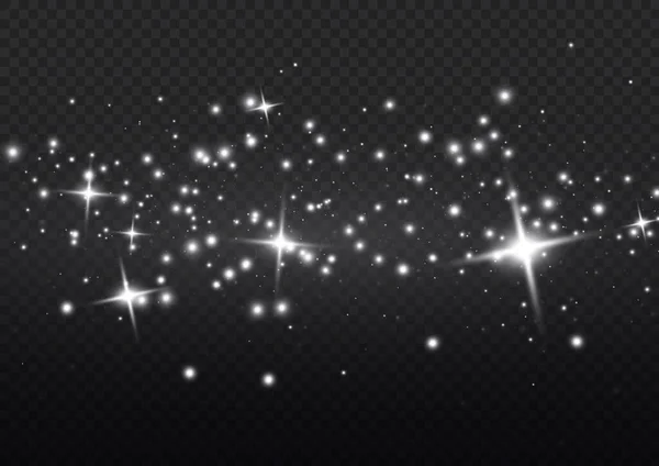 Glowing Light Effect Many Glitter Particles Isolated Transparent Background Starry — ストックベクタ