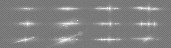 Estrella Brillante Partículas Sol Chispas Con Efecto Resaltante Luces Blancas — Archivo Imágenes Vectoriales