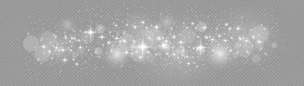 Абстрактные Серебристые Огни Искры Звездная Пыль Блики Волшебная Размытая Белая — стоковый вектор