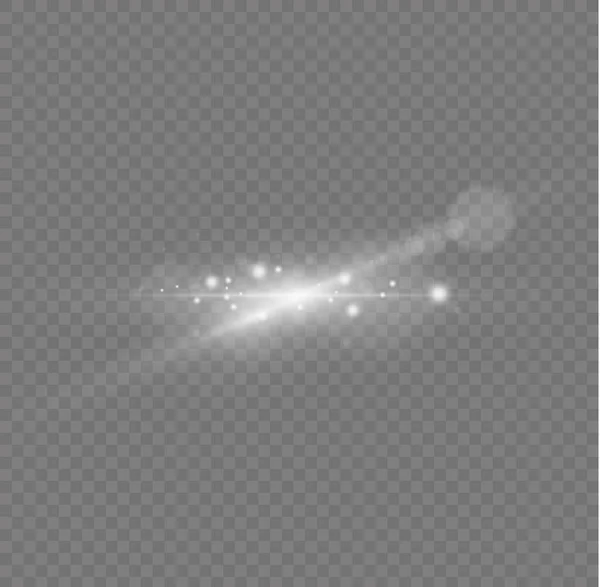 Parlayan Yıldız Güneş Parçacıkları Parlak Kıvılcımlar Beyaz Işıklar Parıltı Pullar — Stok Vektör