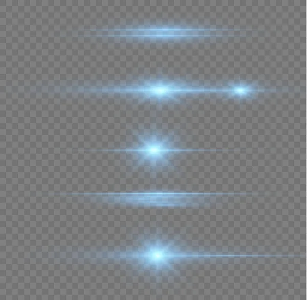 Laser Beams Horizontal Light Rays Abstract Shine Blue Line Glowing — Image vectorielle