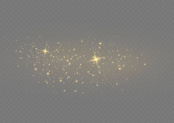 Glowing Light Effect Many Glitter Particles Isolated Transparent Background Starry —  Vetores de Stock